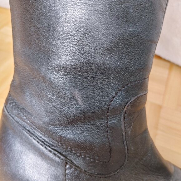 💯% Genuine Leather Over the knee Black Boots - low heels - size 36 - Picture 10 of 16